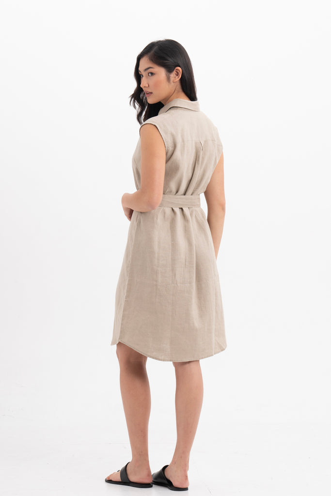 Noelani Sleeveless linen dress 