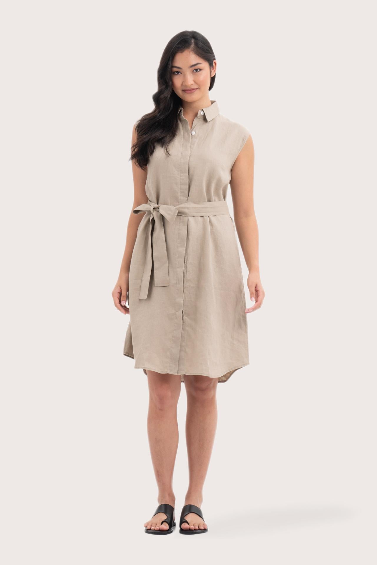 Noelani Sleeveless Linen Dress