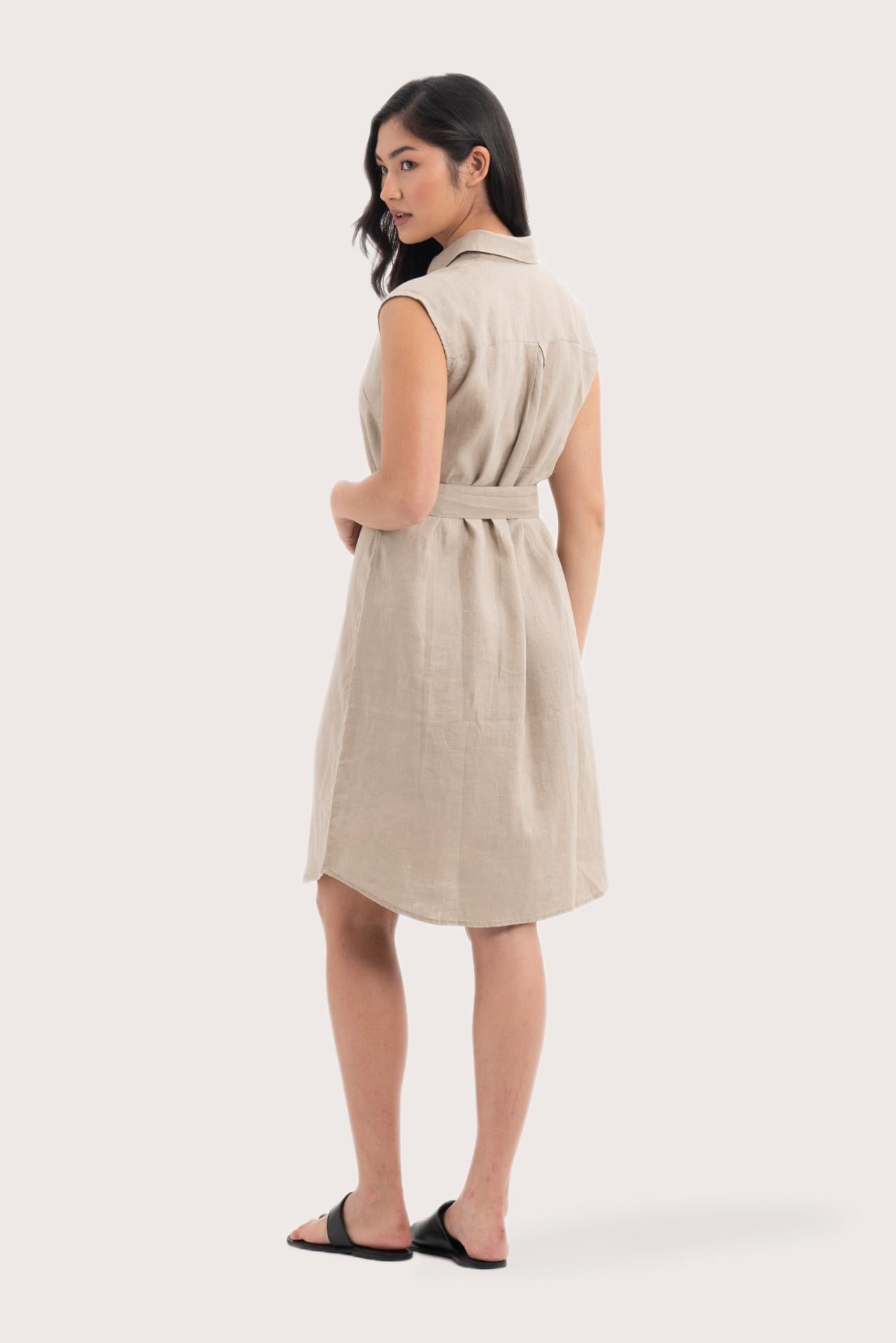 Noelani Sleeveless Linen Dress