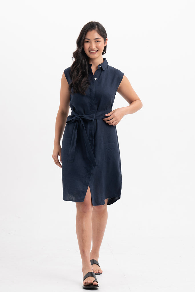 Noelani sleeveless linen dress