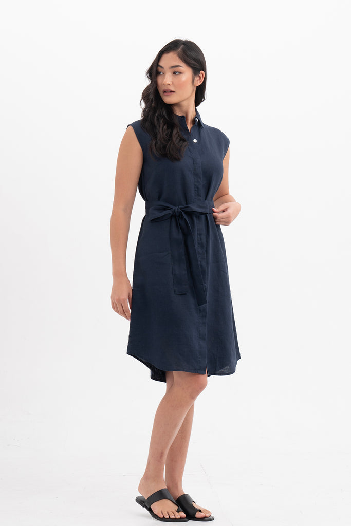 Noelani sleeveless linen dress