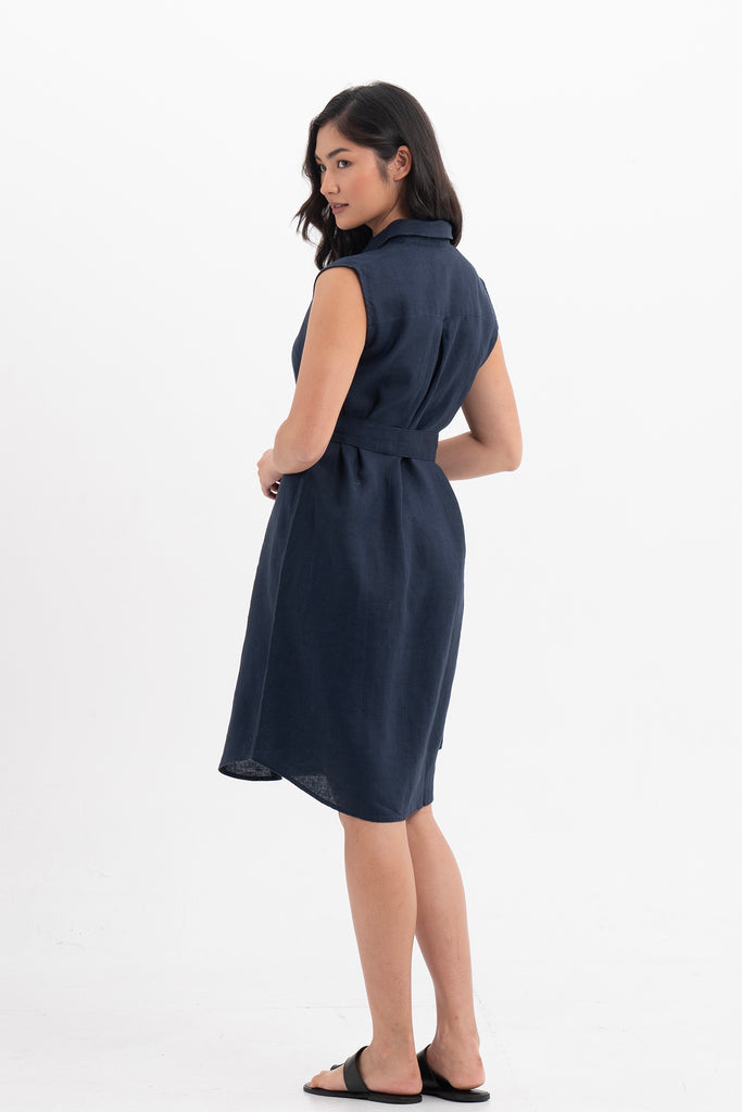 Noelani sleeveless linen dress