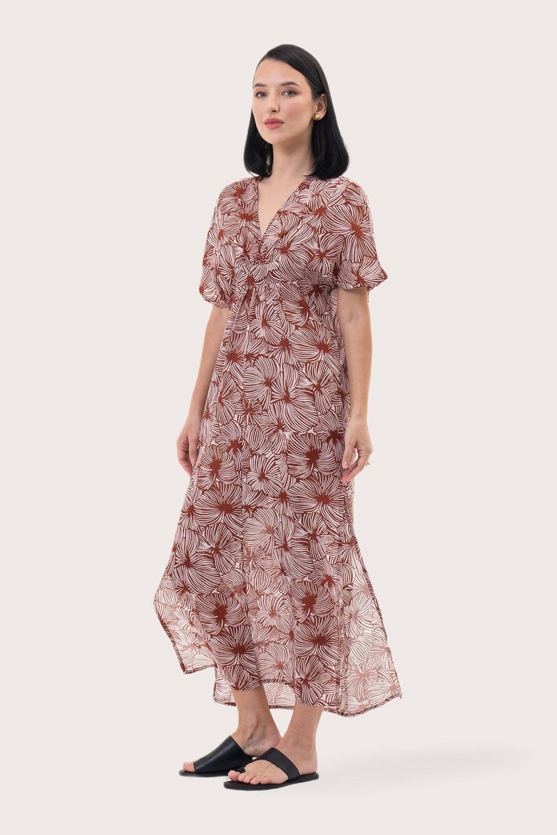 Nusa Kaftan Dress Brick