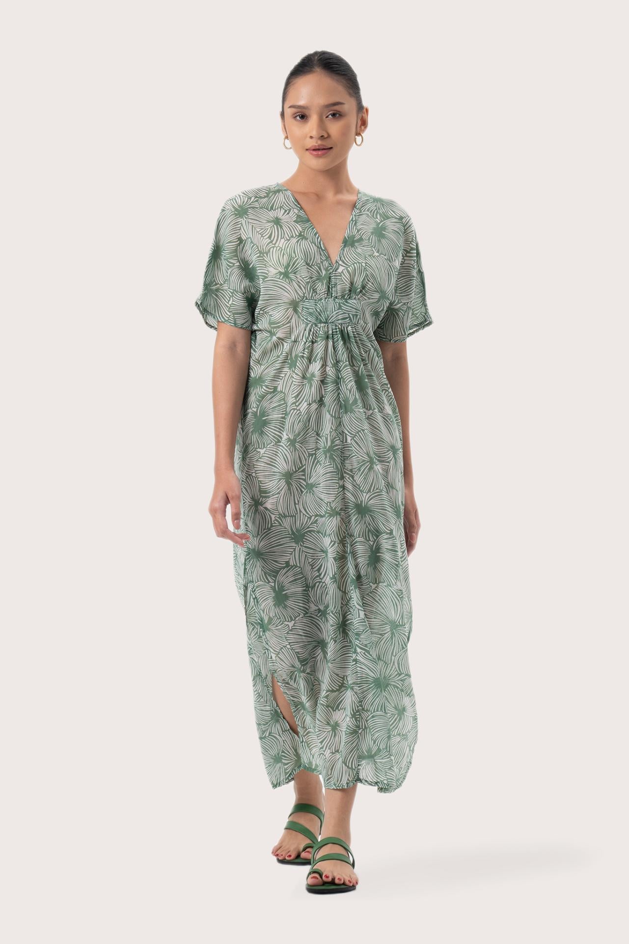 Nusa Kaftan Dress Green