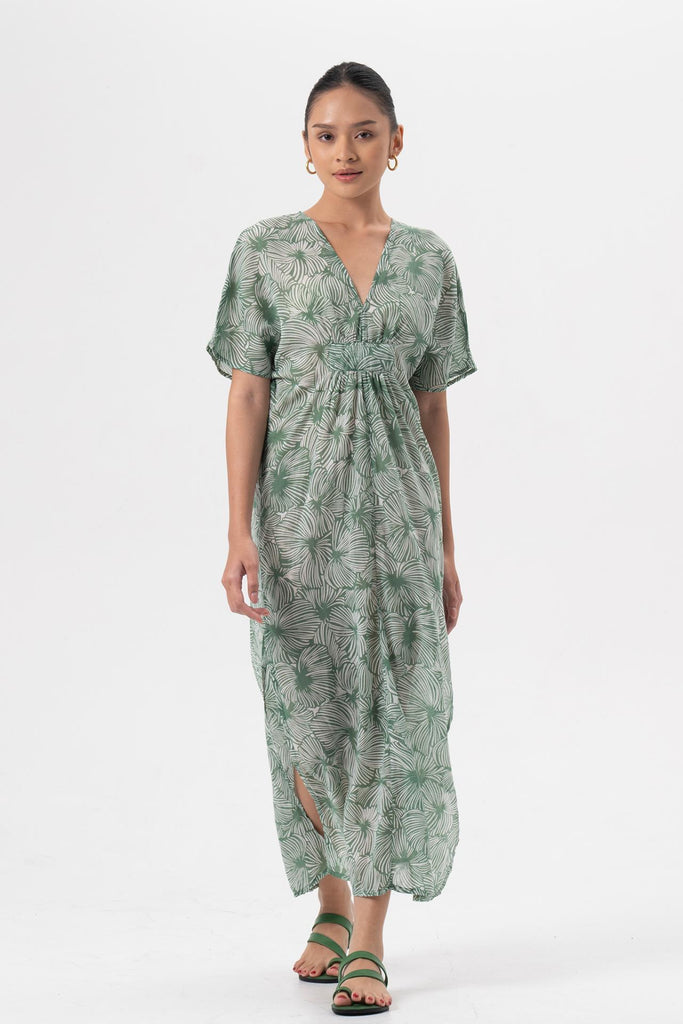 Nusa Kaftan Dress Green