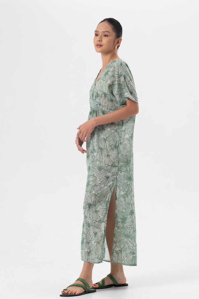 Nusa Kaftan Dress Green