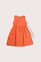 Ortun Linen Kids Dress Orange