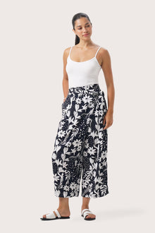 Palazzo Wrapped Pants Bali Parrots Navy