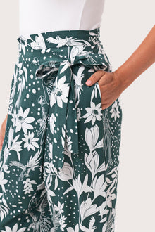 Palazzo Wrapped Pants Bali Parrots Verde