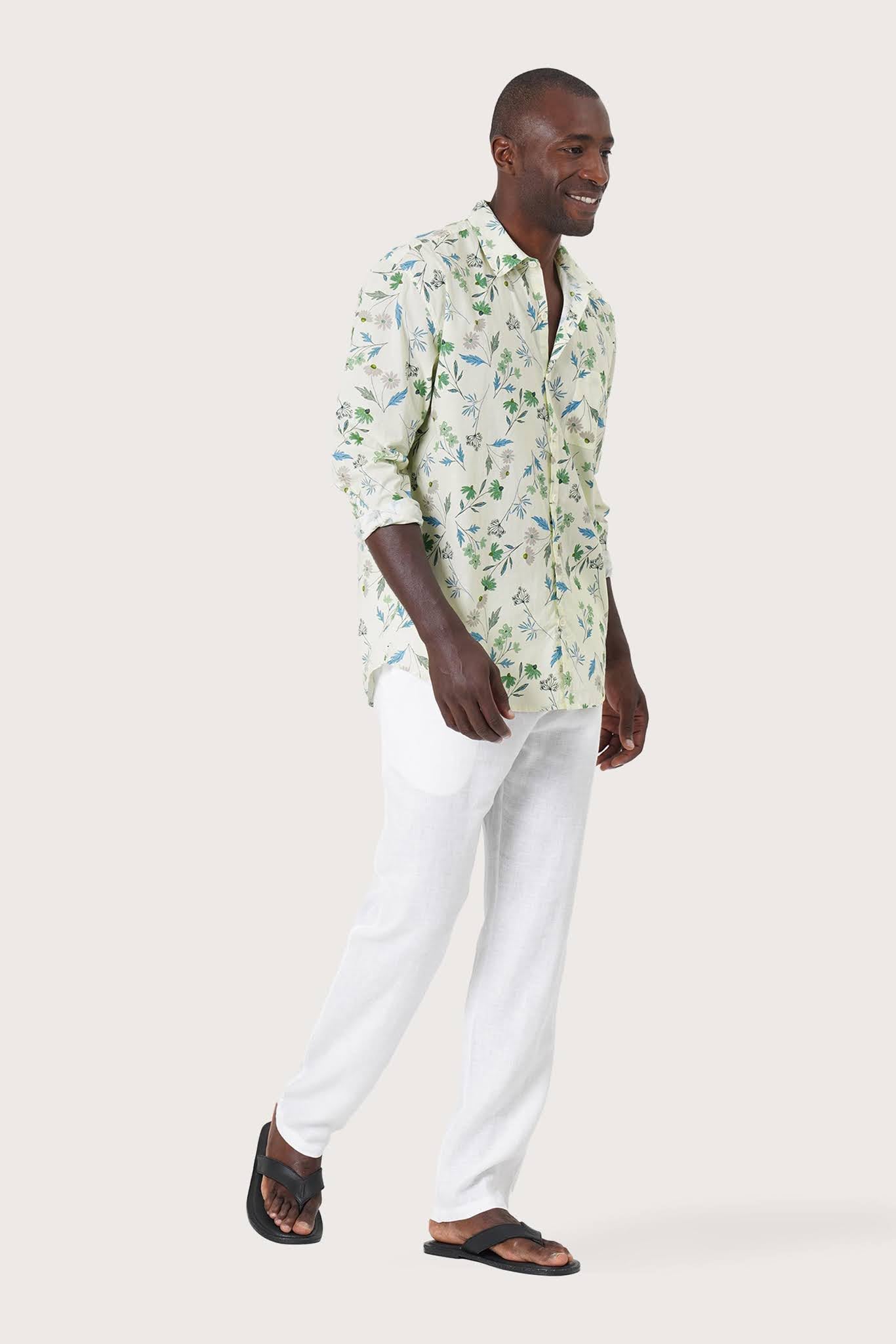 Panta Cotton Shirt Flora Sage