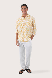 Panta Cotton Shirt Summer Flora Crowd Leaves