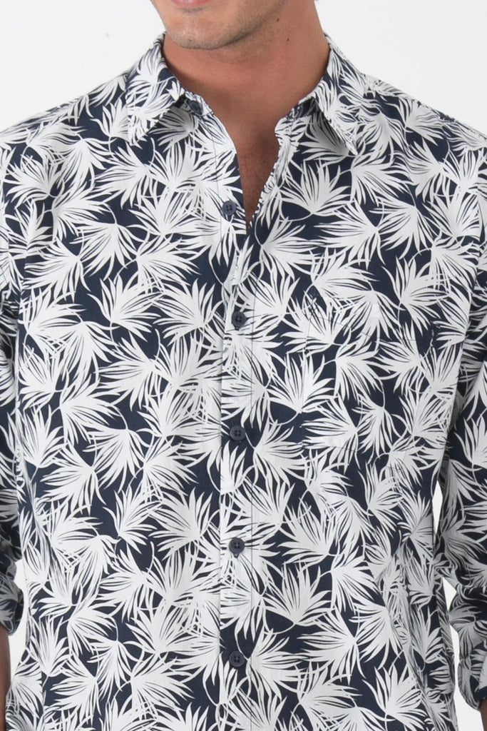 Panta Cotton Shirt Summer Flora Navy