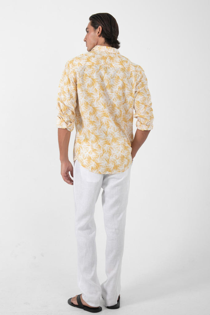 Panta Cotton Shirt Summer Flora Yellow