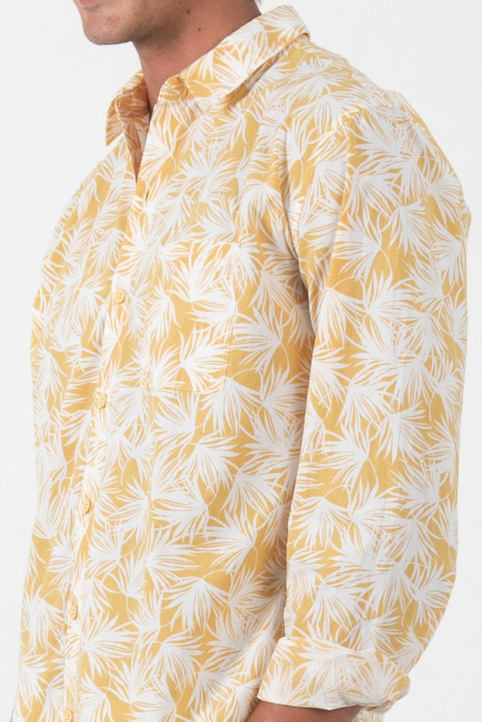 Panta Cotton Shirt Summer Flora Yellow