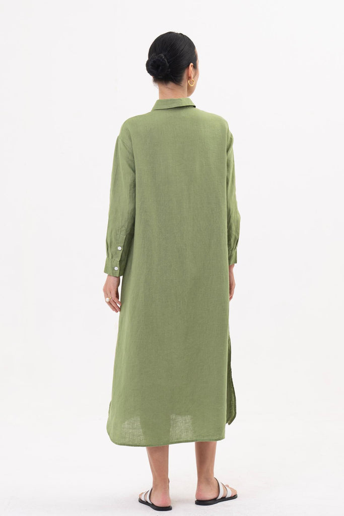 Paola Long Sleeve Maxi Dress Green