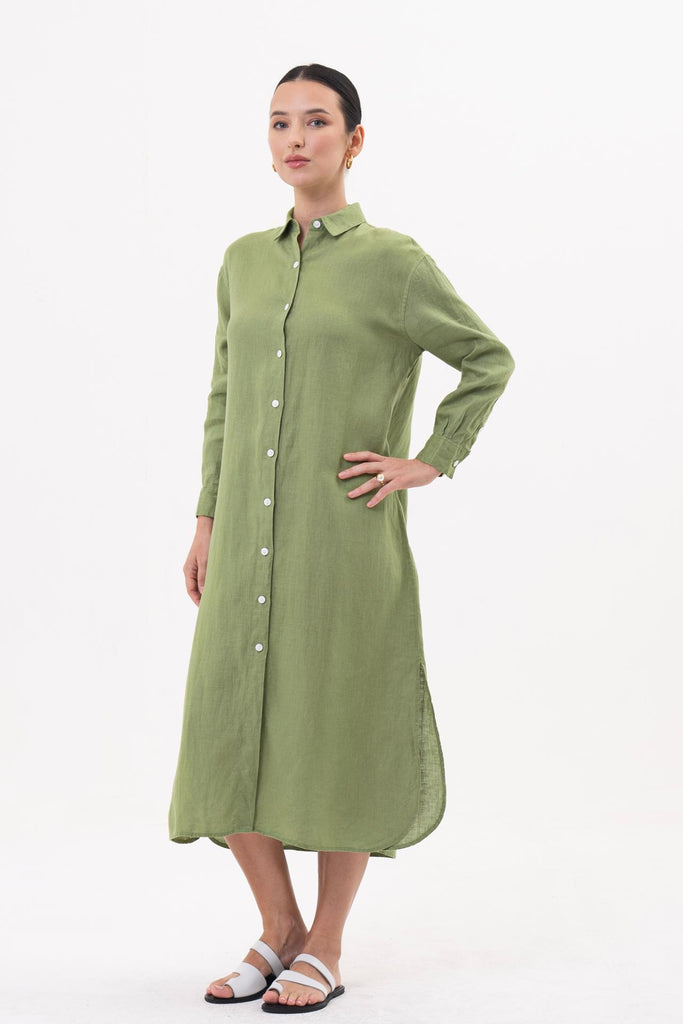 Paola Long Sleeve Maxi Dress Green