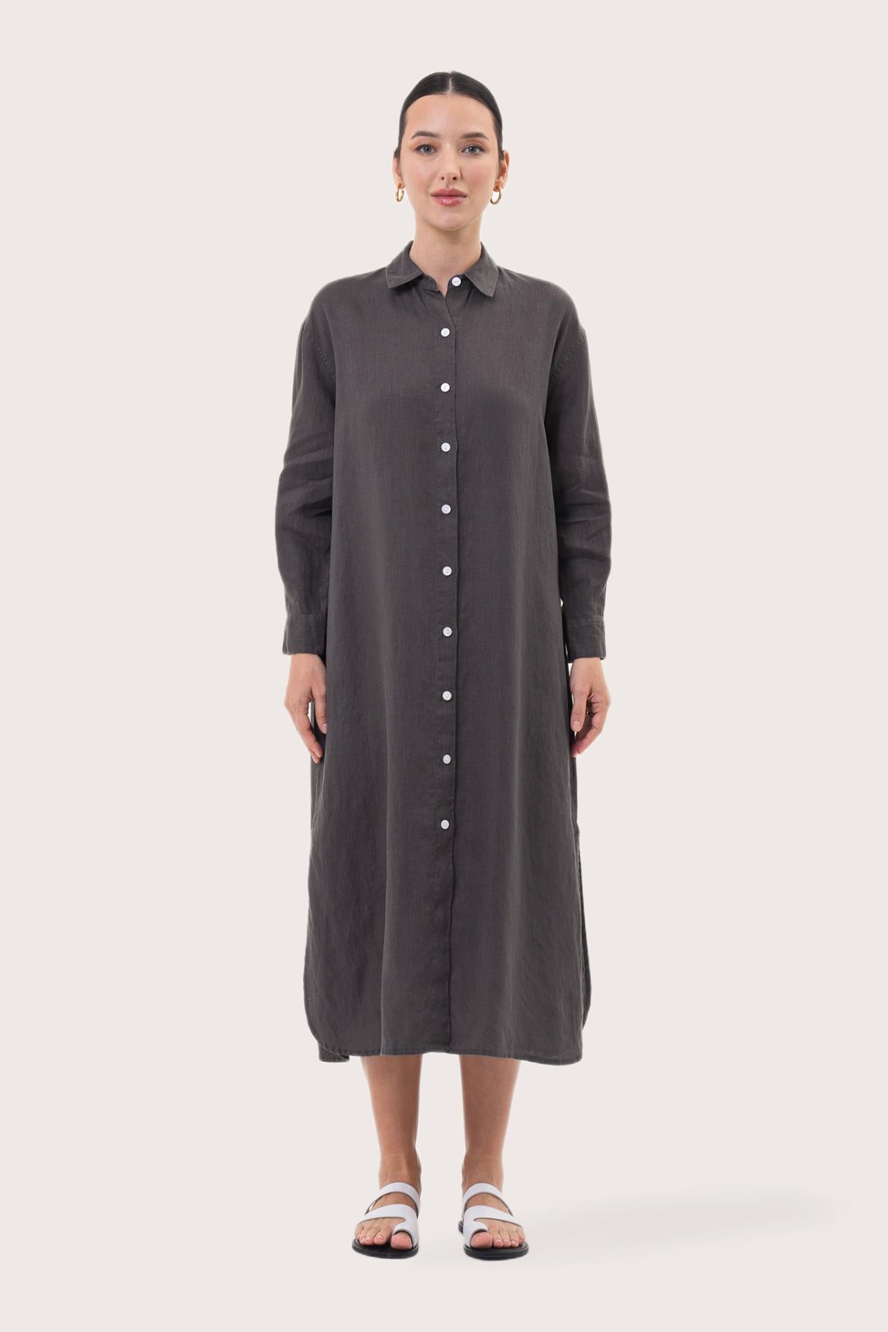 Paola Long Sleeve Maxi Dress Grey