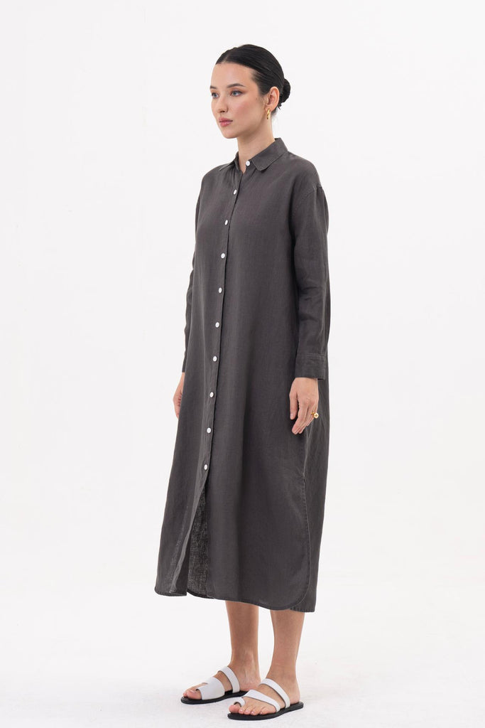 Paola Long Sleeve Maxi Dress Grey