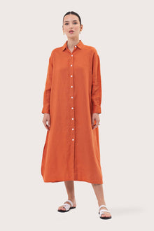 Paola Long Sleeve Maxi Dress Orange