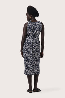 Saily Linen Dress Bamboo Navy Blue