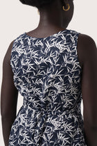 Saily Linen Dress Bamboo Navy Blue
