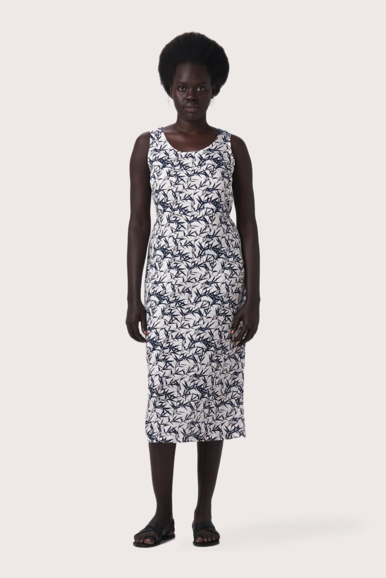 Saily Linen Dress Bamboo White