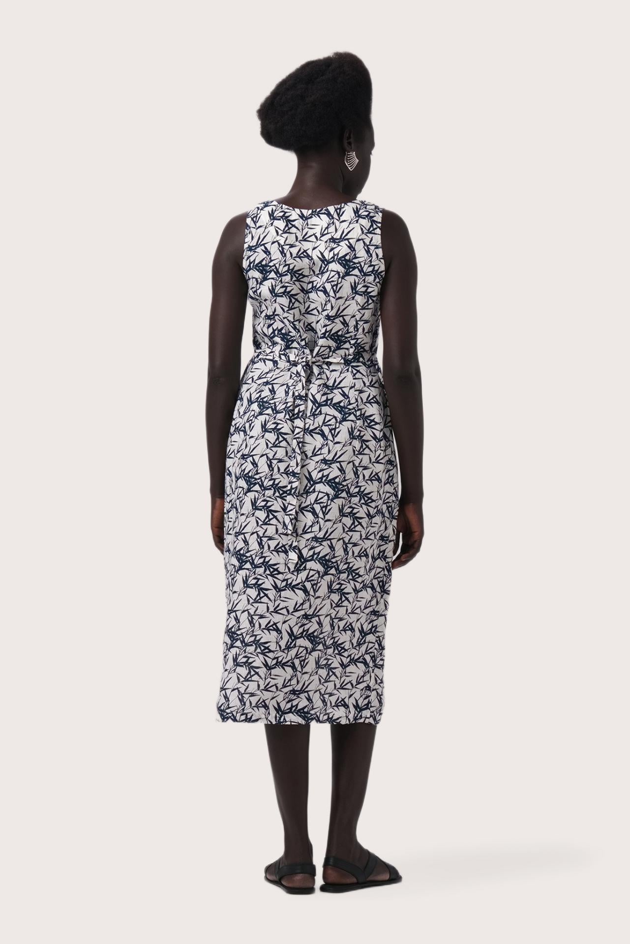 Saily Linen Dress Bamboo White