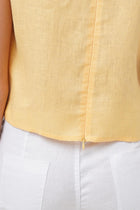 Saleo Linen Crop Top Gialla