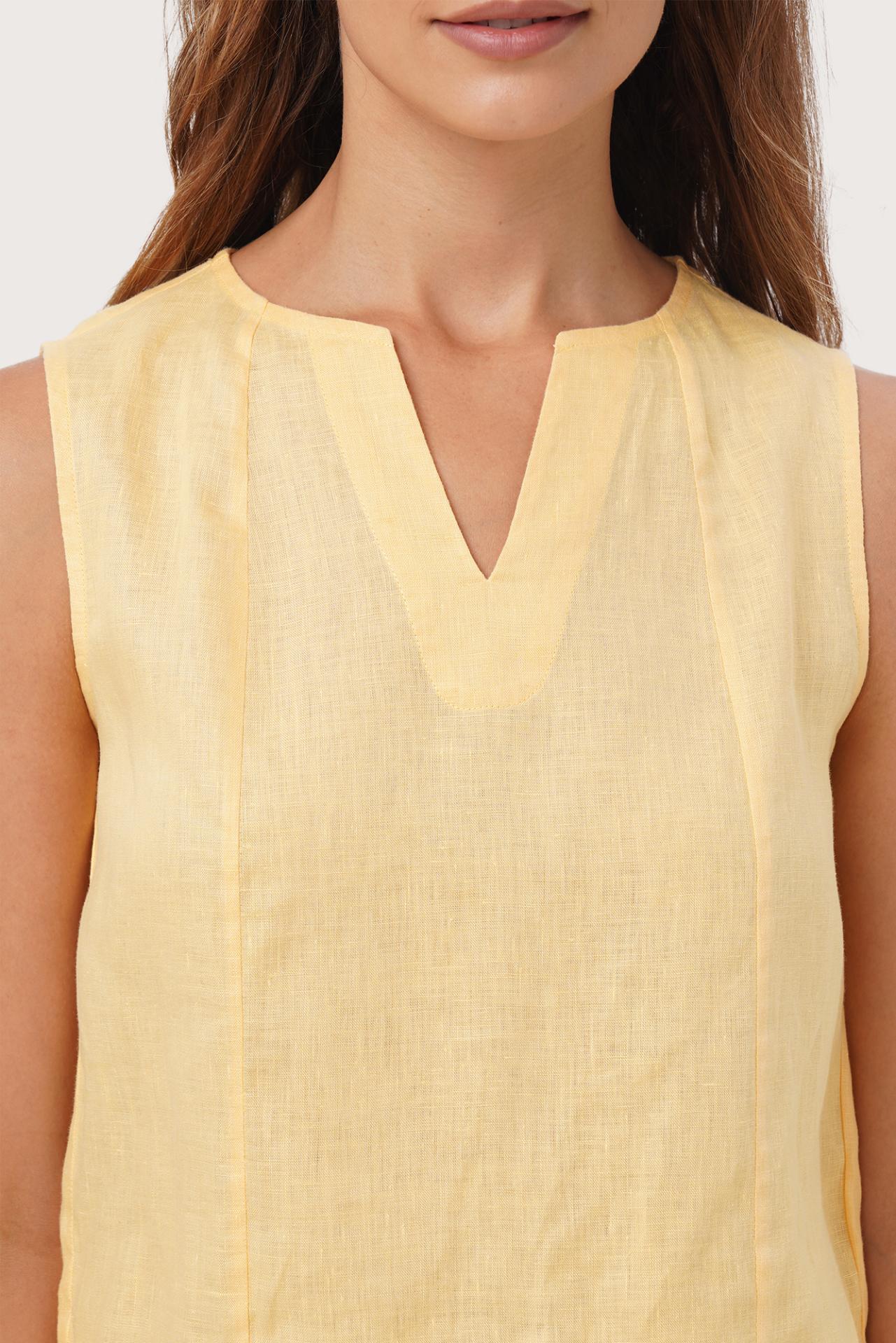 Saleo Linen Crop Top Gialla