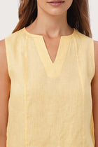 Saleo Linen Crop Top Gialla