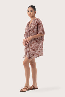 Salines Short Kaftan Dress Brick