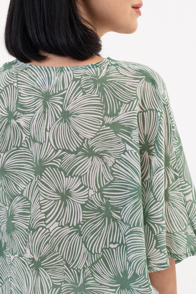 Salines Short Kaftan Dress Green