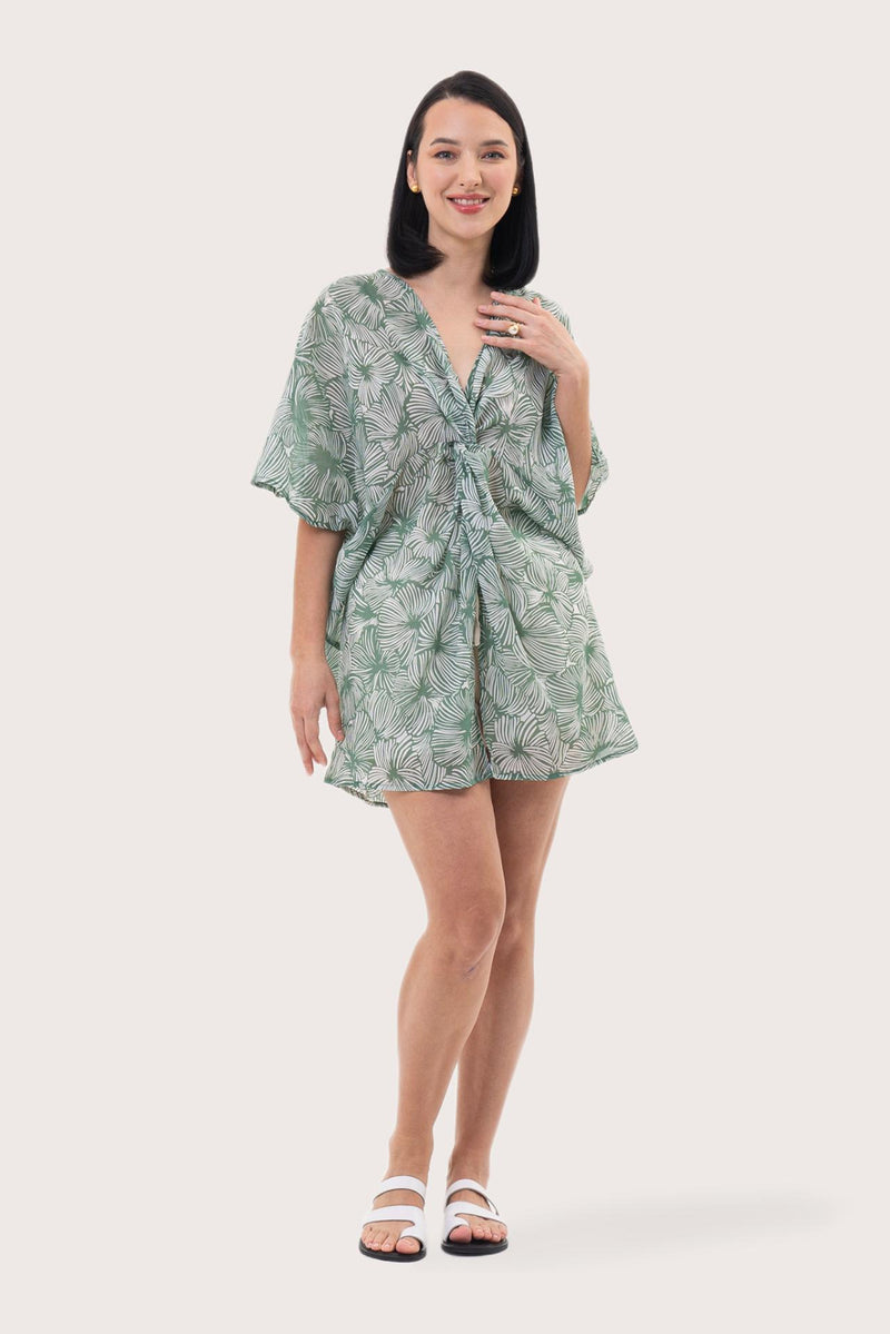 Salines Short Kaftan Dress Green