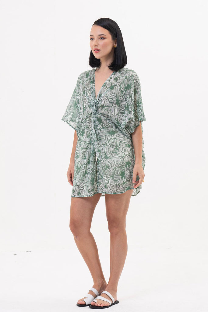 Salines Short Kaftan Dress Green