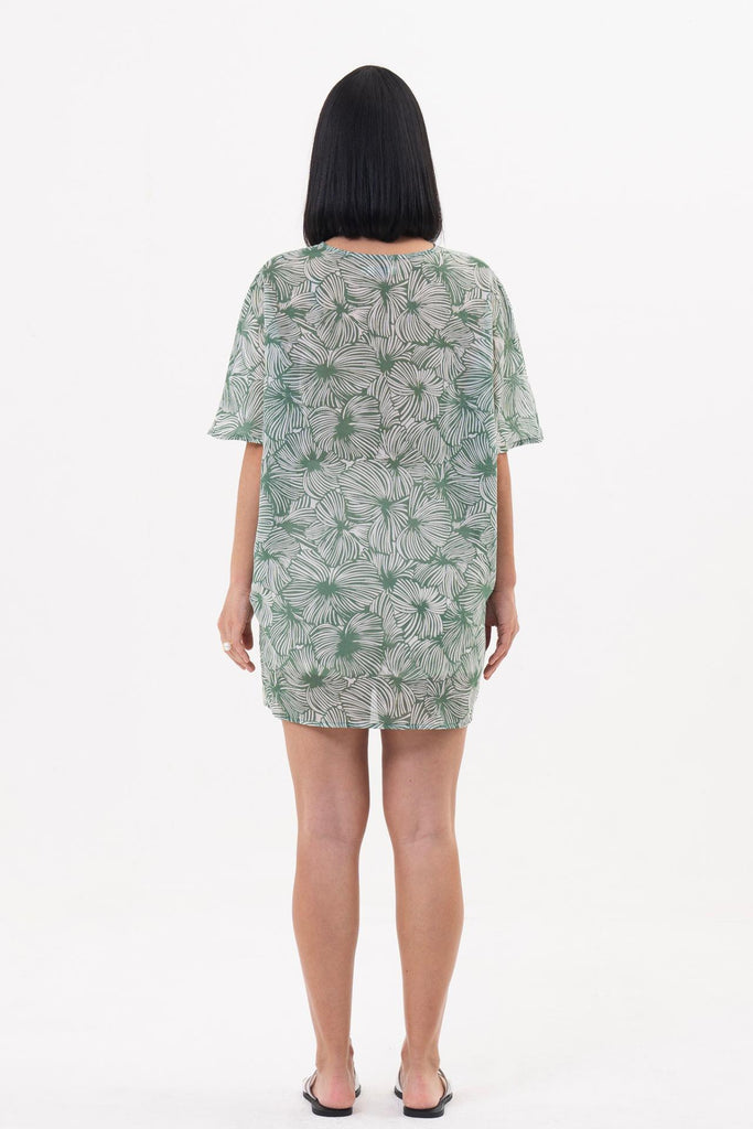 Salines Short Kaftan Dress Green