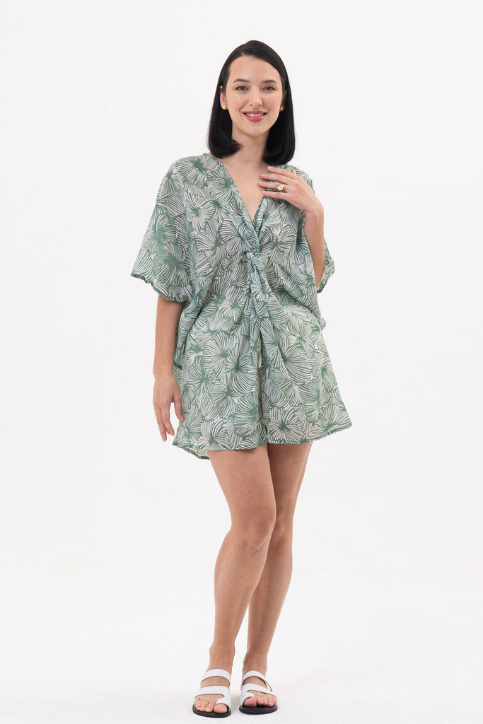 Salines Short Kaftan Dress Green