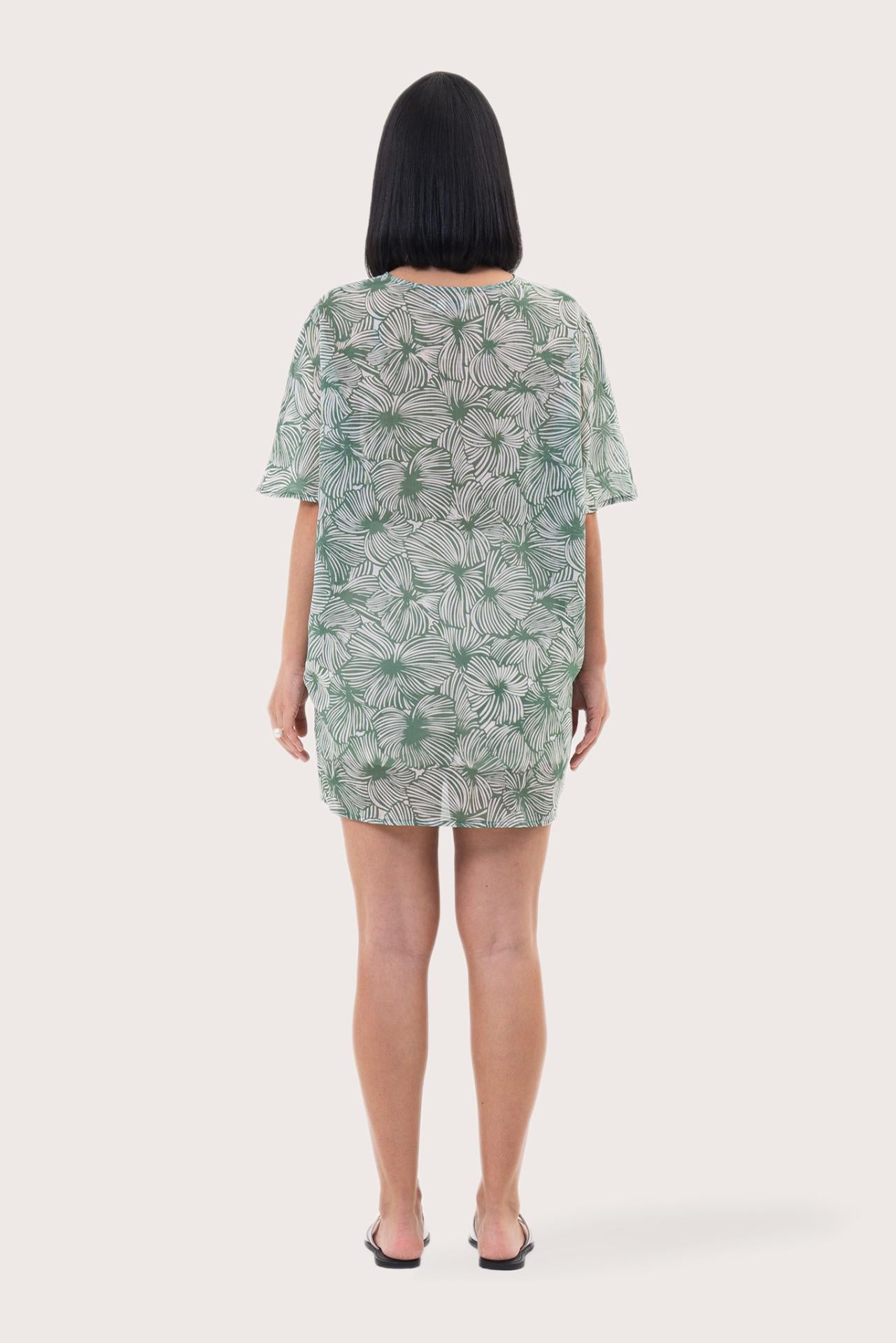 Salines Short Kaftan Dress Green