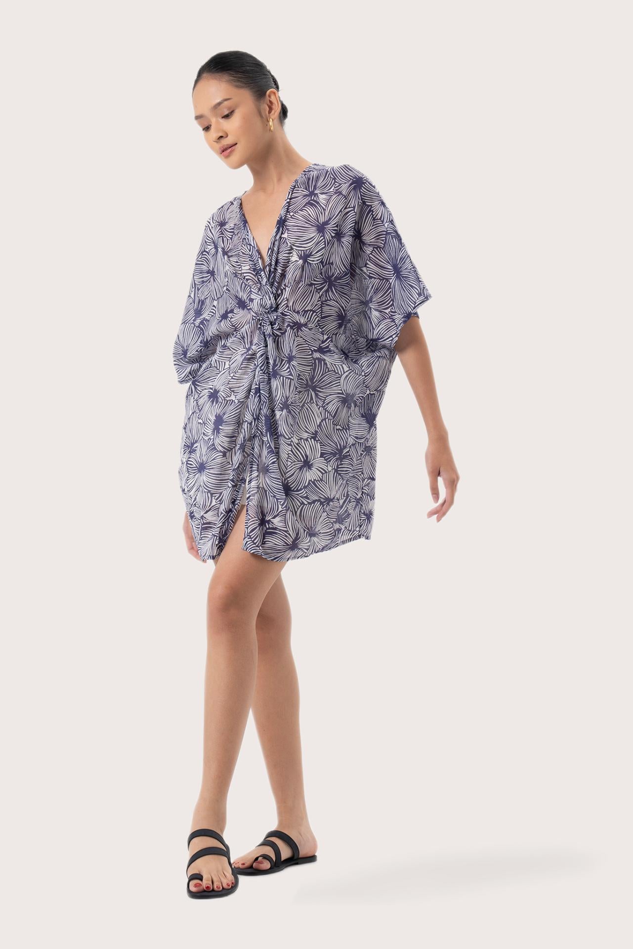 Salines Short Kaftan Dress Purple