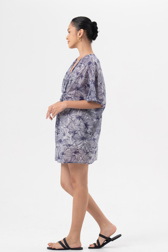 Salines Short Kaftan Dress Purple