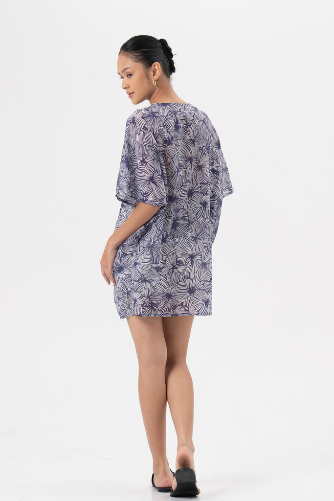 Salines Short Kaftan Dress Purple