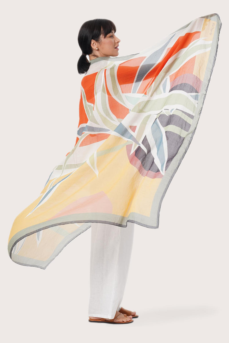 By The Sea Bali Savaya Sarong Bamboo Paint Yellow Orange