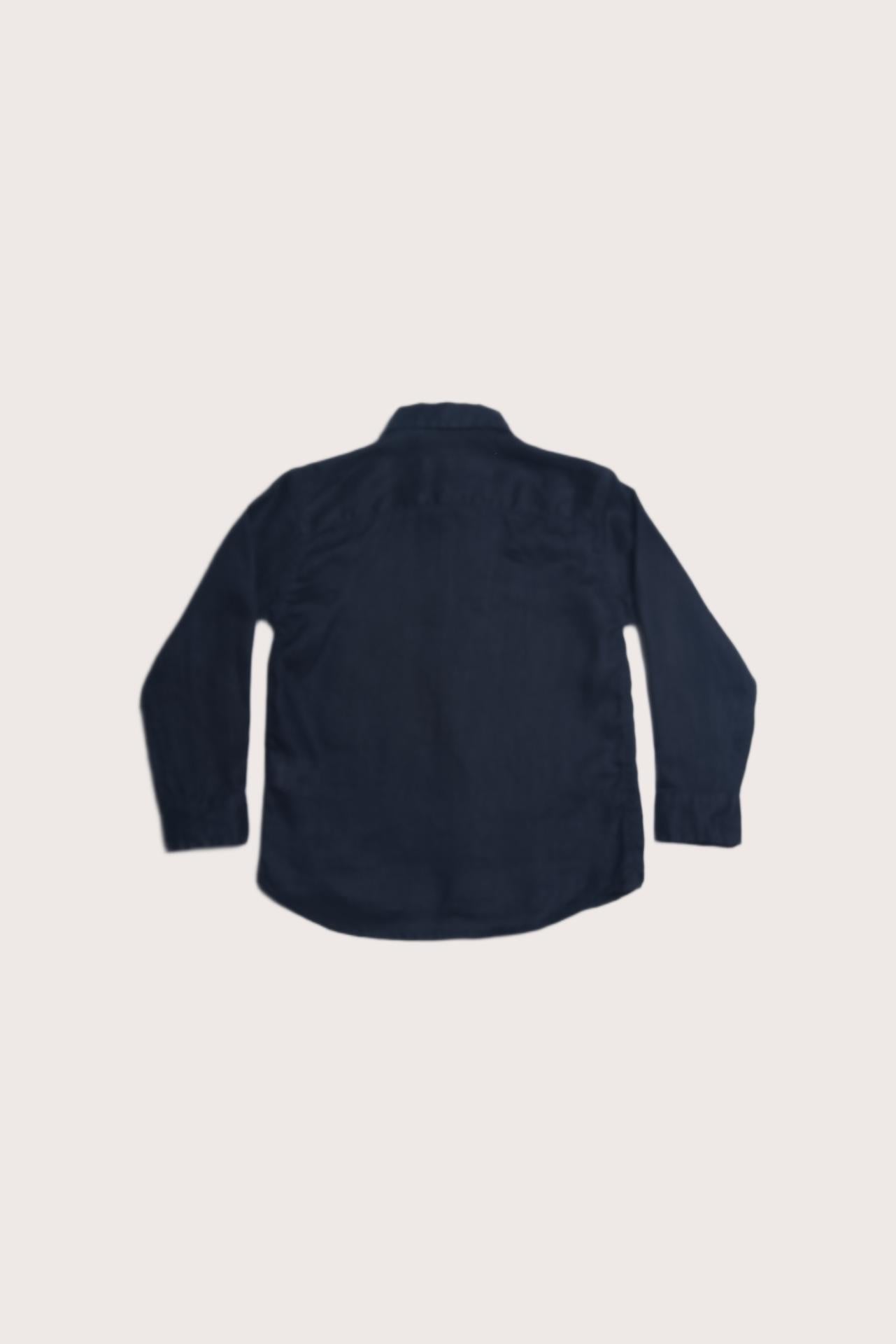 Shio Long Sleeves Linen Shirt Navy