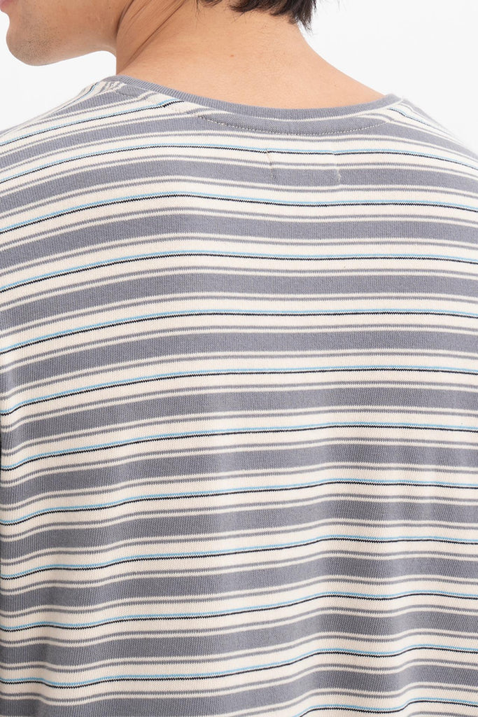 Striped Cotton T-shirt Grey Mix