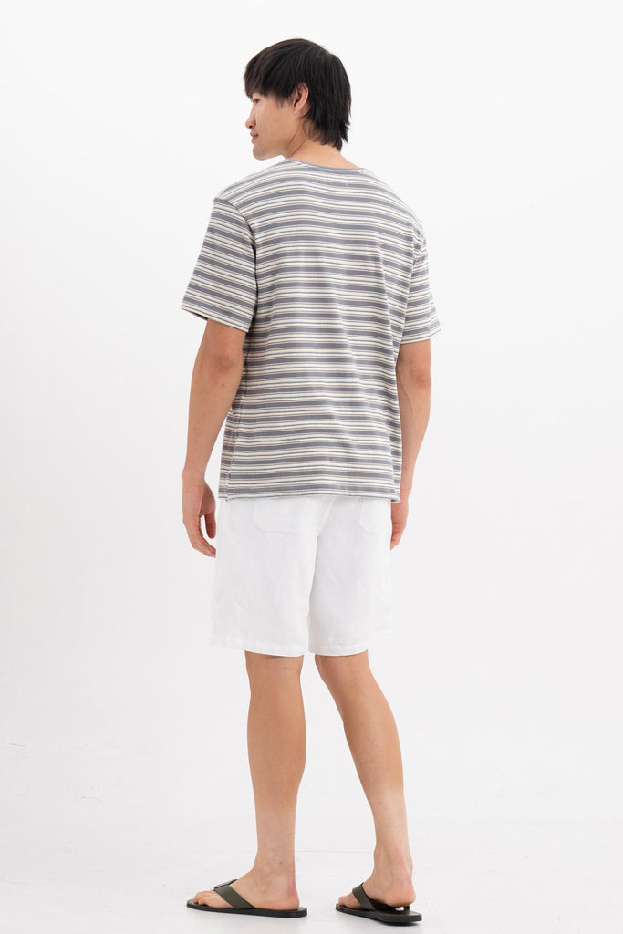 Striped Cotton T-shirt Grey Mix