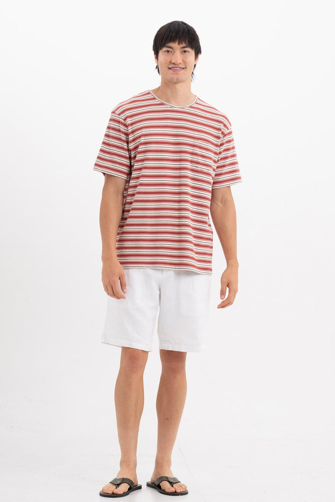 Striped Cotton T-shirt Red Mix