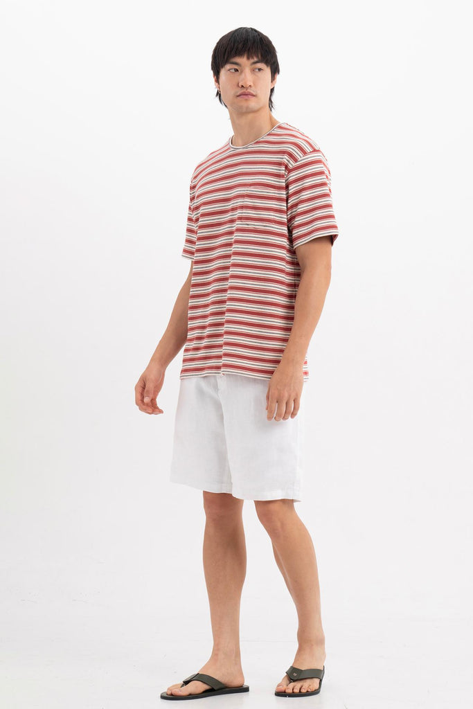 Striped Cotton T-shirt Red Mix