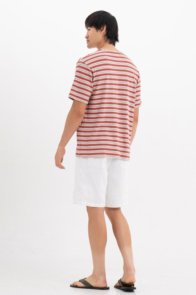 Striped Cotton T-shirt Red Mix