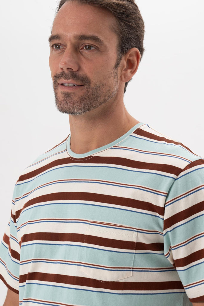 Striped cotton T-shirt Blue Mix