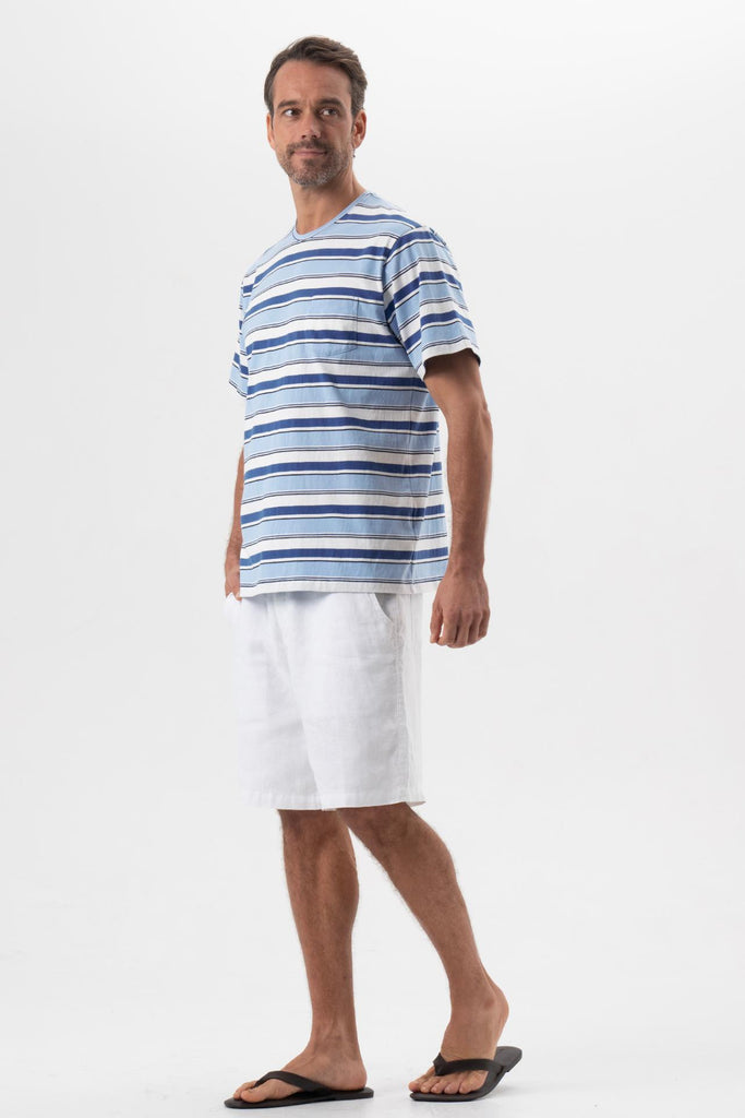 Striped cotton T-shirt Blue Mix