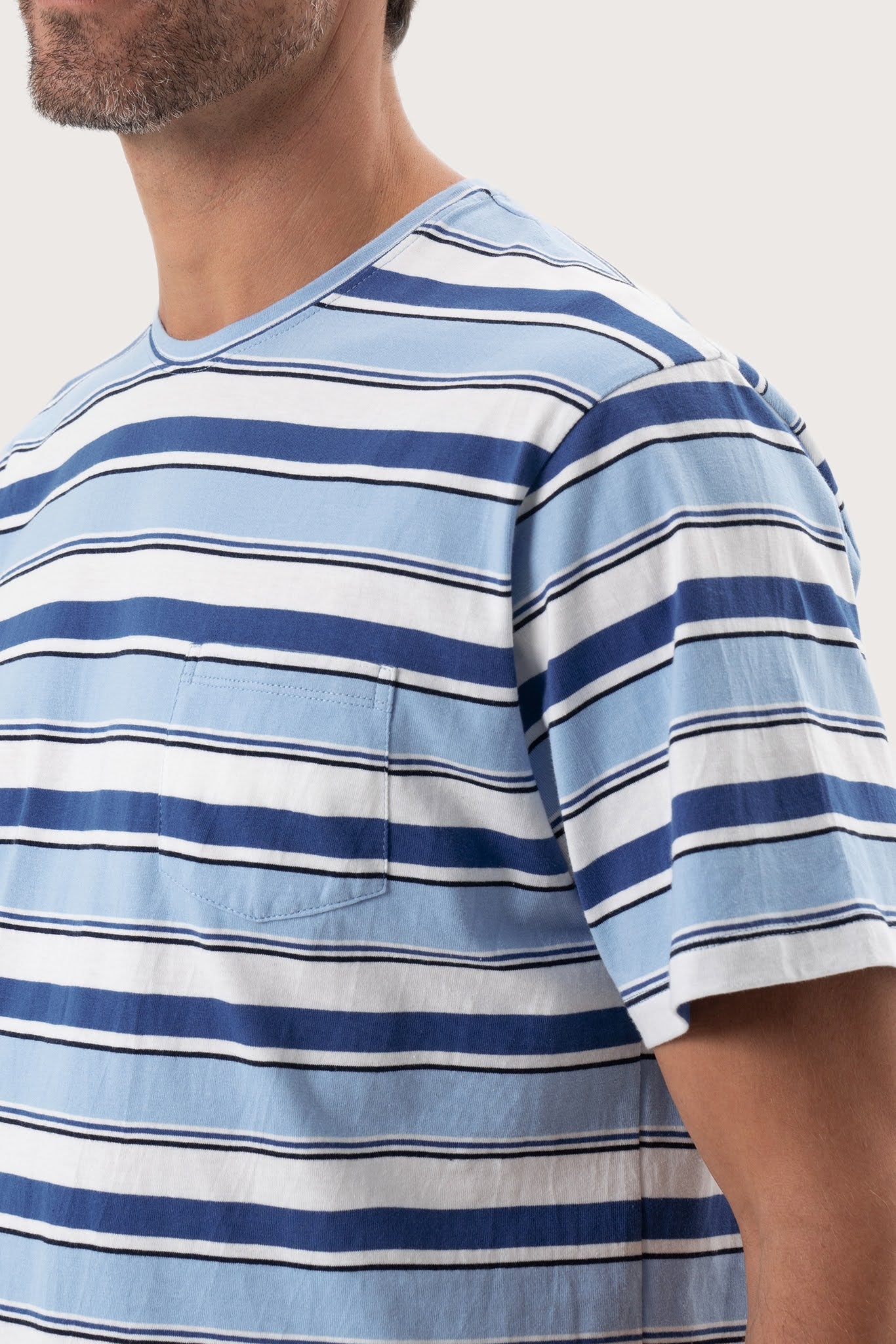 Striped cotton T-shirt Blue Mix